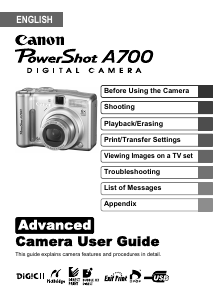 Handleiding Canon PowerShot A700 Digitale camera