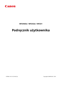Instrukcja Canon i-SENSYS MF244dw Drukarka wielofunkcyjna