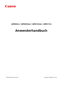 Bedienungsanleitung Canon i-SENSYS LBP653CDW Drucker