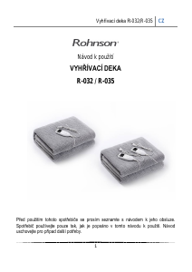 Manuál Rohnson R-032 Elektrická deka