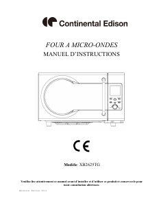 Mode d’emploi Continental Edison XB2625TG Micro-onde