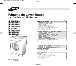 Manual Samsung B1013J Máquina de lavar roupa