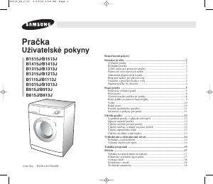 Manuál Samsung B1015J Pračka