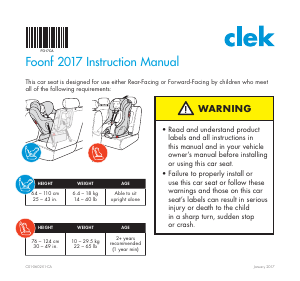 Handleiding Clek Foonf (2017) Autostoeltje