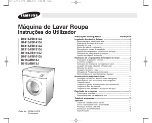 Manual Samsung B813J Máquina de lavar roupa