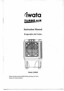 Manual Iwata TURBO AIR X200M Fan