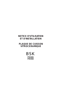 Mode d’emploi BSK PVK402 Table de cuisson