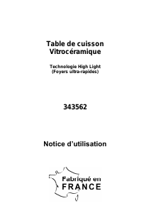 Mode d’emploi Brico Depot 343562 Table de cuisson