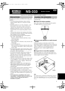 Manual Yamaha NS-333 Bookshelf Speaker