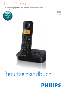 Bedienungsanleitung Philips D2601B Schnurlose telefon