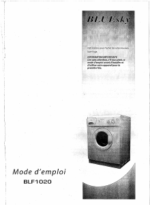 Mode d’emploi Bluesky BLF 1020 Lave-linge