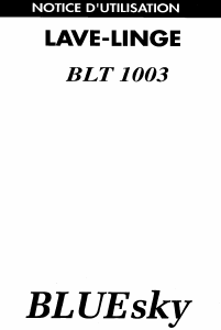 Mode d’emploi Bluesky BLT 1003 Lave-linge