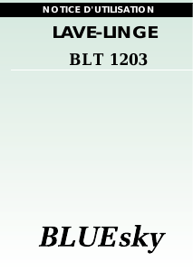 Mode d’emploi Bluesky BLT 1203 Lave-linge