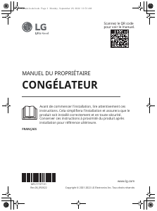 Mode d’emploi LG GFM61MCCSD Congélateur