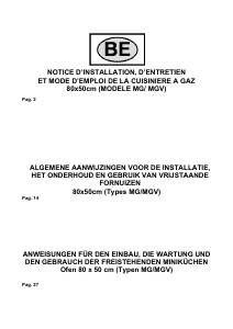 Mode d’emploi Bluesky BCG 856 Cuisinière