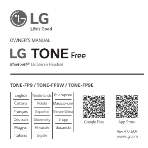 Manual LG TONE-FP9E Headphone