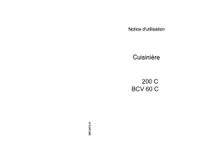 Mode d’emploi Bluesky BCV 200C Cuisinière