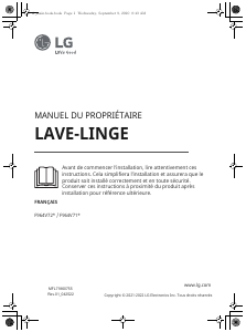 Mode d’emploi LG F964V72WRHT Lave-linge
