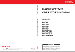 Manual Nichiyu FBT9P Forklift Truck