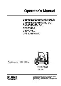 Manual Clark GTS30L Forklift Truck