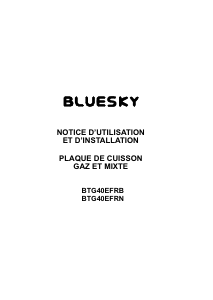 Mode d’emploi Bluesky BTG 40 EFRN Table de cuisson