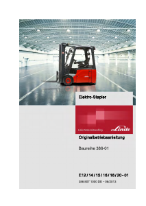 Bedienungsanleitung Linde E14 Gabelstapler