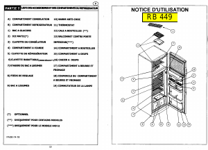 Mode d’emploi Bluesky RB 449 Réfrigérateur combiné