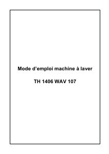 Mode d’emploi Bellavita TH 1406 WAV 107 Lave-linge