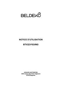 Mode d’emploi Beldeko BTV2Z-F01VNO Table de cuisson