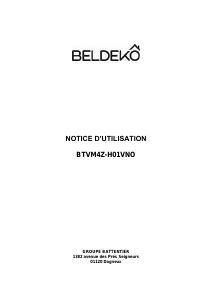 Mode d’emploi Beldeko BTVM4Z-H01VNO Table de cuisson