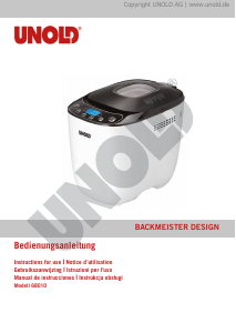 Manual de uso Unold 68010 Backmeister Design Máquina de hacer pan
