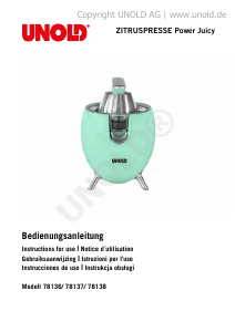 Handleiding Unold 78138 Power Juicer Citruspers