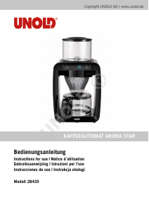 Manual Unold 28435 Aroma Star Coffee Machine