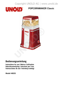 Manuale Unold 48525 Classic Macchina per popcorn