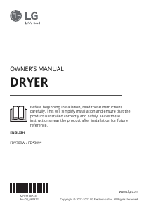 Manual LG FDC309W Dryer