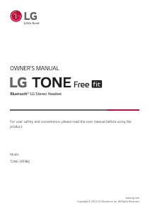 Handleiding LG TONE-UTF8Q Koptelefoon