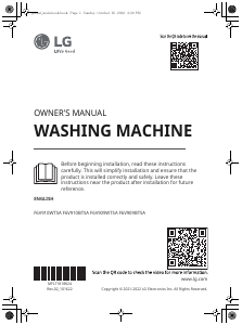 Manual LG F6V910BTSA Washing Machine