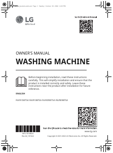 Manual LG F6V910WTSA Washing Machine