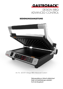 Manual Gastroback 42539 Advanced Control Contact Grill