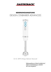 Handleiding Gastroback 40974 Advanced Staafmixer