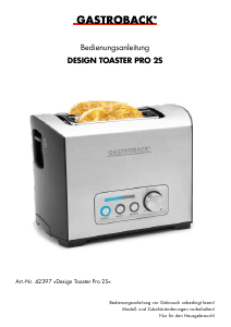 Bedienungsanleitung Gastroback 42397 Design Pro 2S Toaster