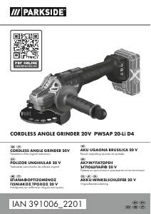 Manual Parkside IAN 391008 Angle Grinder