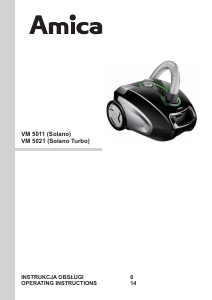 Bruksanvisning Amica VM 5011 Solano Dammsugare