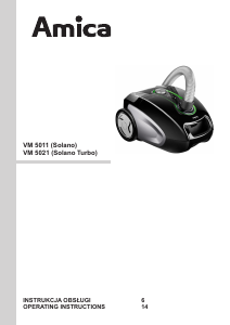Manual Amica VM 5021 Solano Turbo Vacuum Cleaner