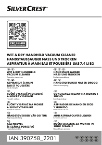 Manual SilverCrest IAN 390758 Handheld Vacuum