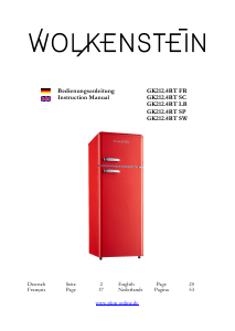 Bedienungsanleitung Wolkenstein GK212.4RT FR Kühl-gefrierkombination