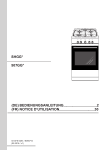 Mode d’emploi Amica SHGG 11502 W Cuisinière