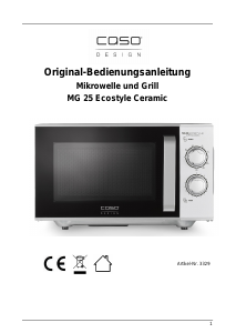 Руководство Caso MG 25 Ecostyle Ceramic Микроволновая печь