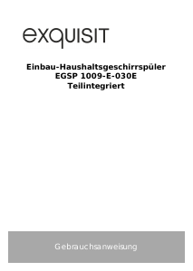 Bedienungsanleitung Exquisit EGSP1009-E-030E Geschirrspüler