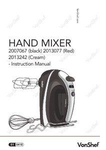 Manual VonShef 2013242 Hand Mixer